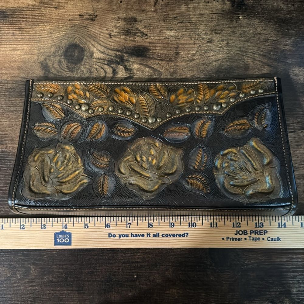 American West Black and Gold Floral Clutch - Picture 3 of 13